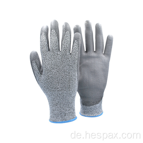 Hespax pu beschichtete HPPE -Maschinist geschnittene resistente Handschuhe
